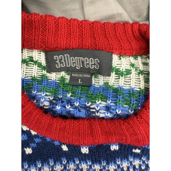 33 Degrees Funny Christmas Sweater Reindeer Party Design - Size L - Picture 8 of 10